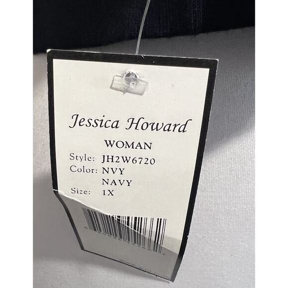 NWT Jessica Howard Open-Front Cardigan Shrug Bolero Women 1X Navy Blue XL - Picture 6 of 7